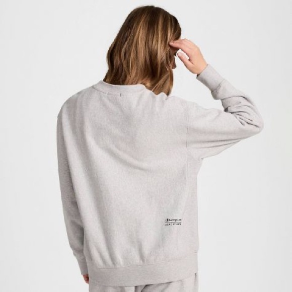 Champion Women's Fleece Crewneck Sweatshirt - Heather Gray M - Picture 6 of 6